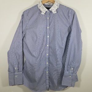 Banana Republic Striped Embroidered Riley Shirt 12